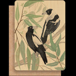 Wood Greeting Card - A Cocky Pair