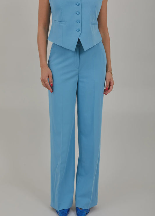 Pants with Wide Legs Petra Fit - Cool Blue