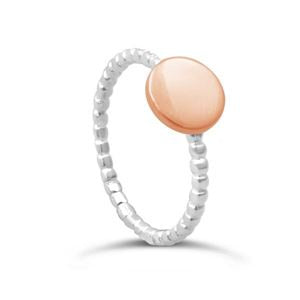 Disc with Ball Band Ring - Rose Gold/Silver