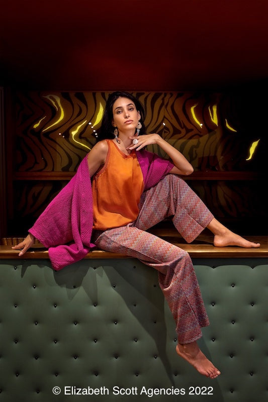 Satin High Neck Tank Top - Ochre