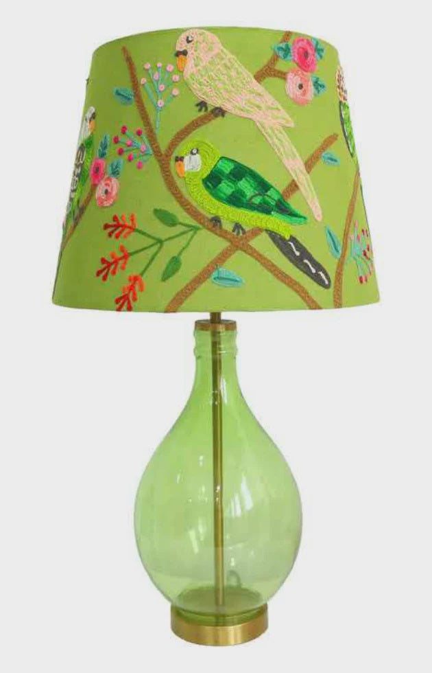 Glass Genie Bottle Lamp Base - Green