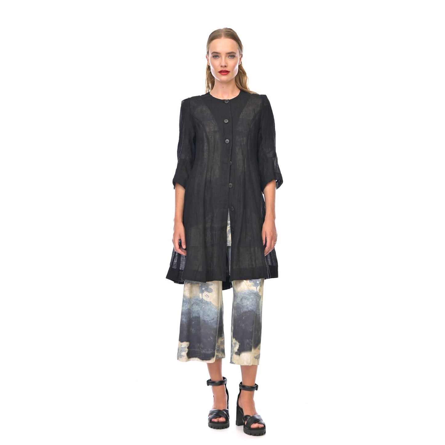 Muslin Dress Coat - Black
