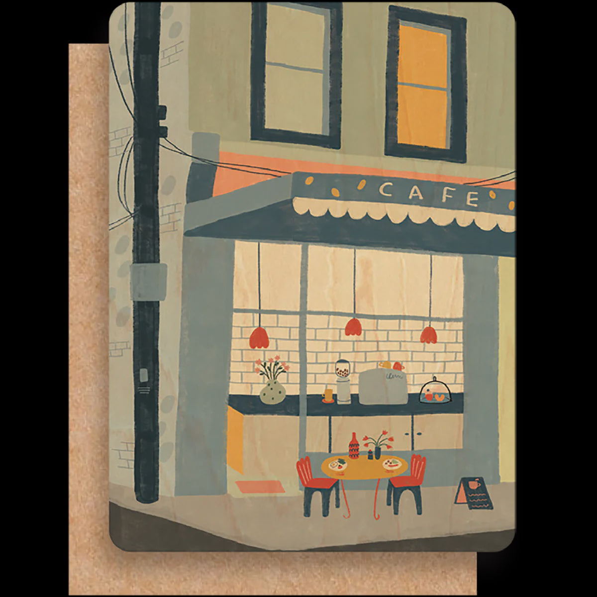 Wood Greeting Card - Sunday Brunch