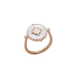 Temple Moon Ring with Mother of Pearl - Rose Gold