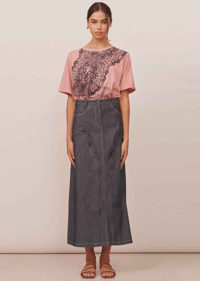 Thea Denim Maxi Skirt - Denim