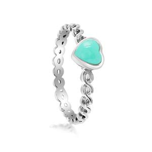 Turquoise Heart Ring - Silver