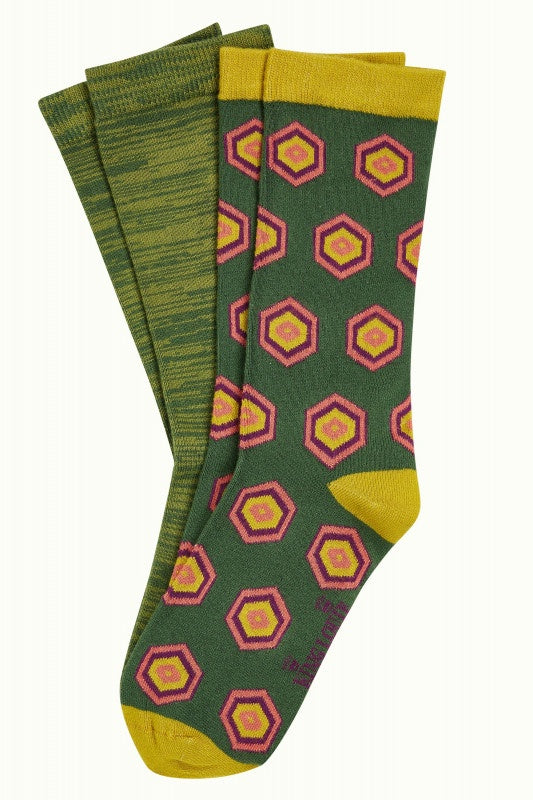 2 Pack Socks Crown - Fir Green