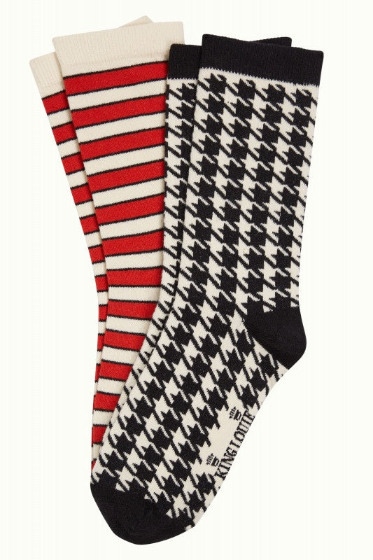 2 Pack Socks Port Stripe - Cream