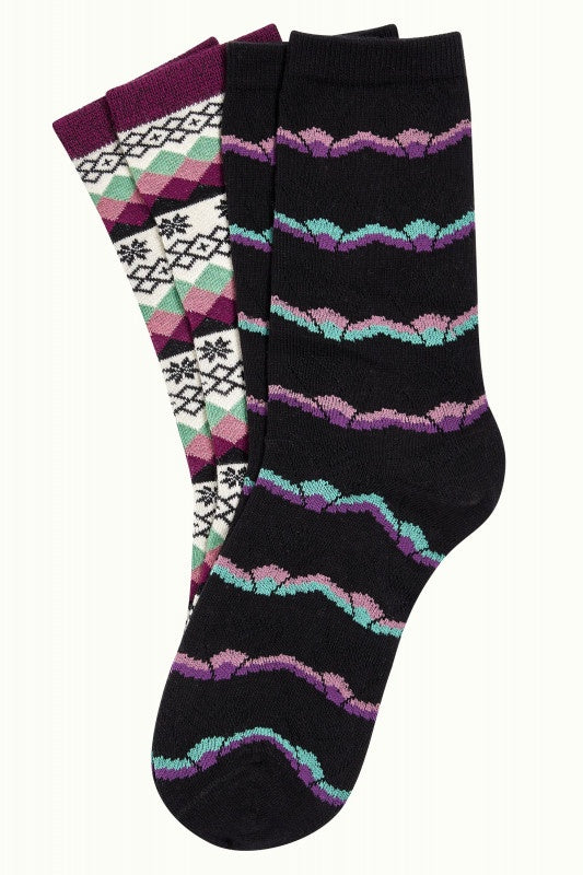 2pk Socks Aspen - Caspia Purple