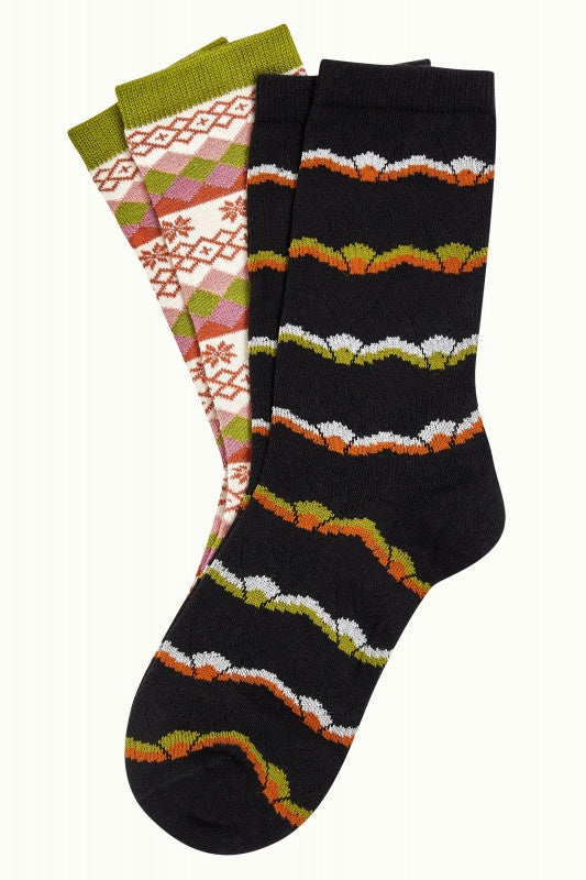 2pk Socks Aspen - Woodbine Green