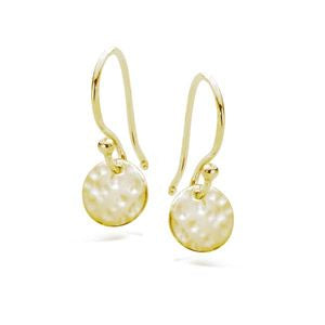 925 SS Beaten Earrings - Gold