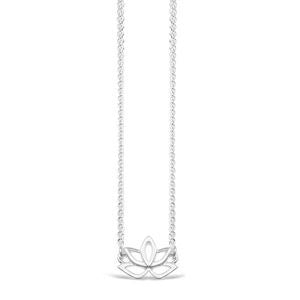 925 SS Lotus Flower Necklace - Silver