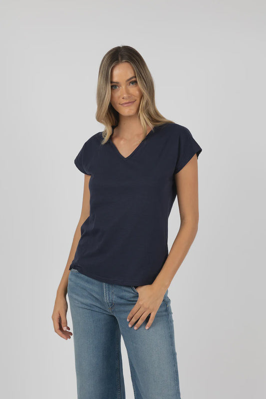 Must Have V Neck Tee - Navy