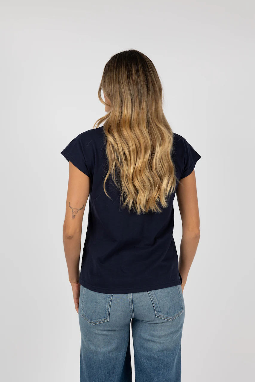 Must Have V Neck Tee - Navy