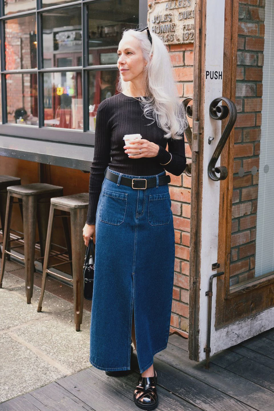 Assume Denim Maxi Skirt - Indigo