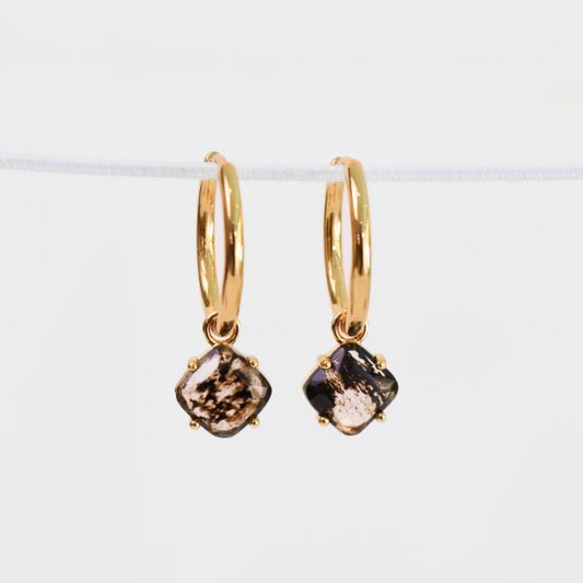 Aura Earrings with Herkimer - Gold