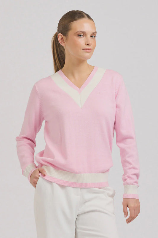 Berkshire Sweater - Ballet Pink/Club White