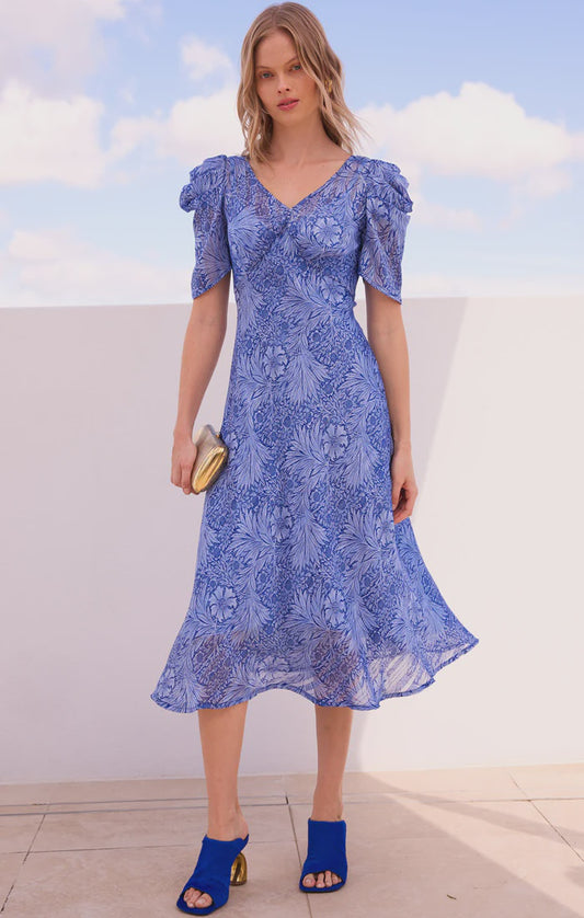 Blue Jay Midi Dress - Periwinkle Flower