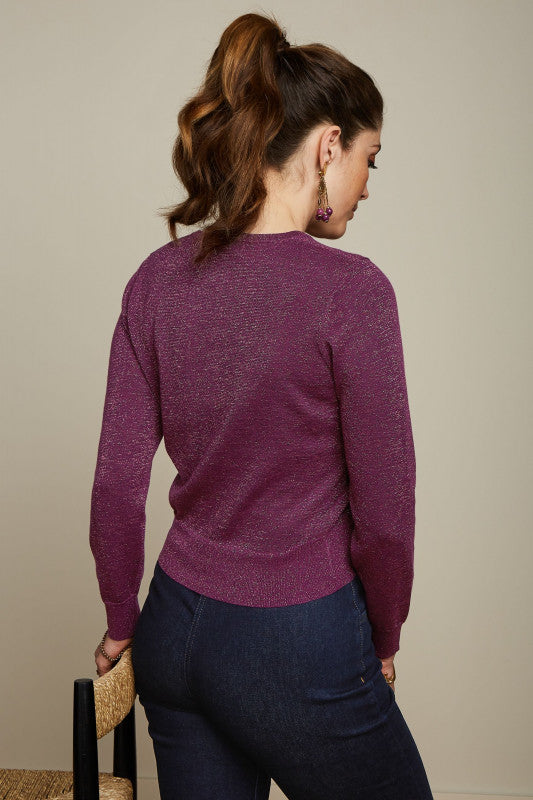 Cardi Round Neck Lapis - Caspia Purple