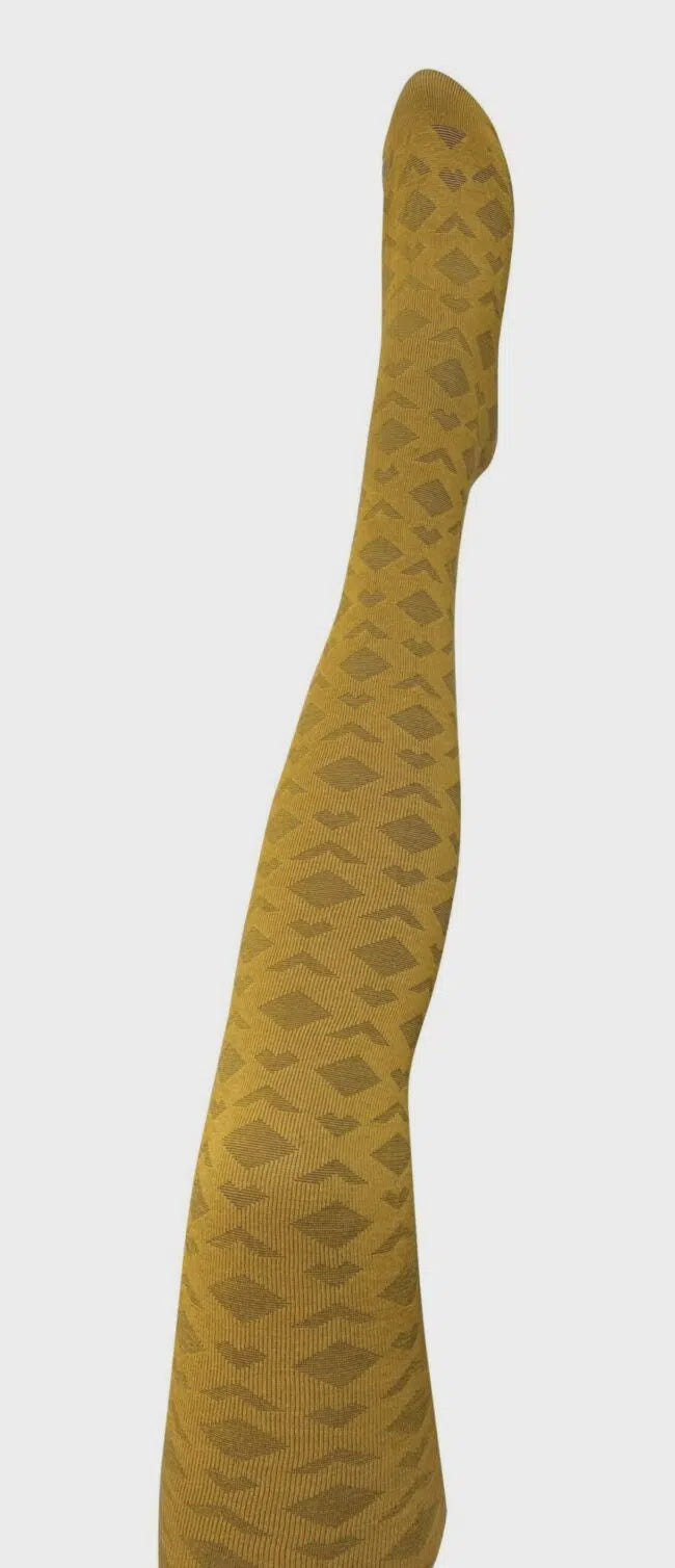 Deco Merino Wool Tights - Mustard