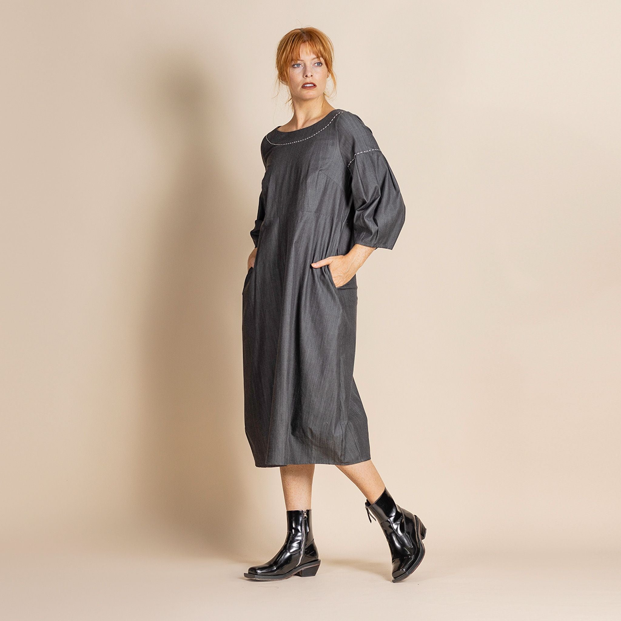 Denim Augusta Dress - Black – Phinc