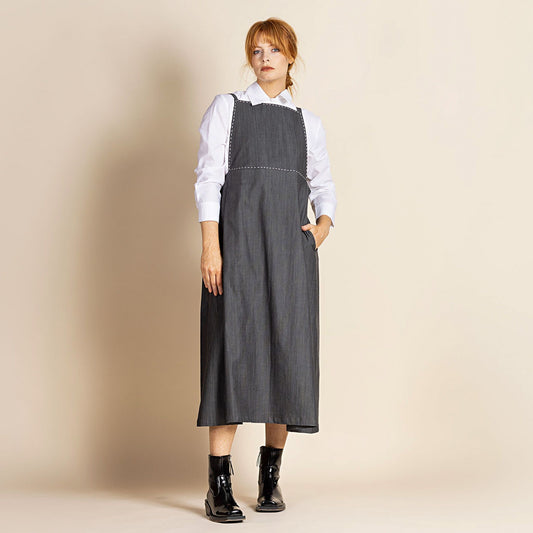 Denim Pinafore - Black