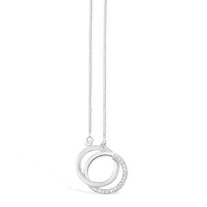 925 SS Double Circle Necklace - Silver