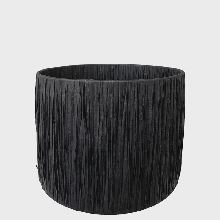 Drum Lamp Shade Raffia Extra Sml - Black