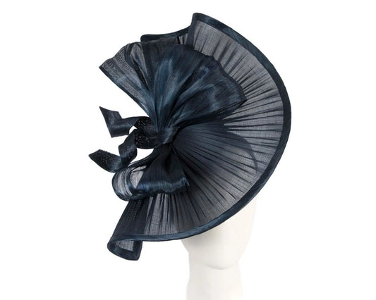 Fanned Fascinator with Bow - Navy
