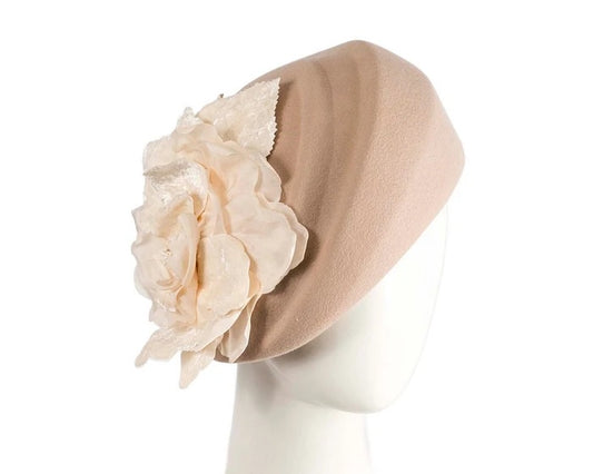 Felt Beret Hat - Nude