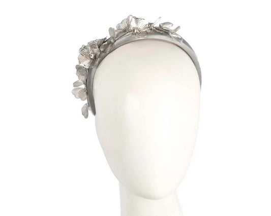 Floral Fascinator Headband - Silver
