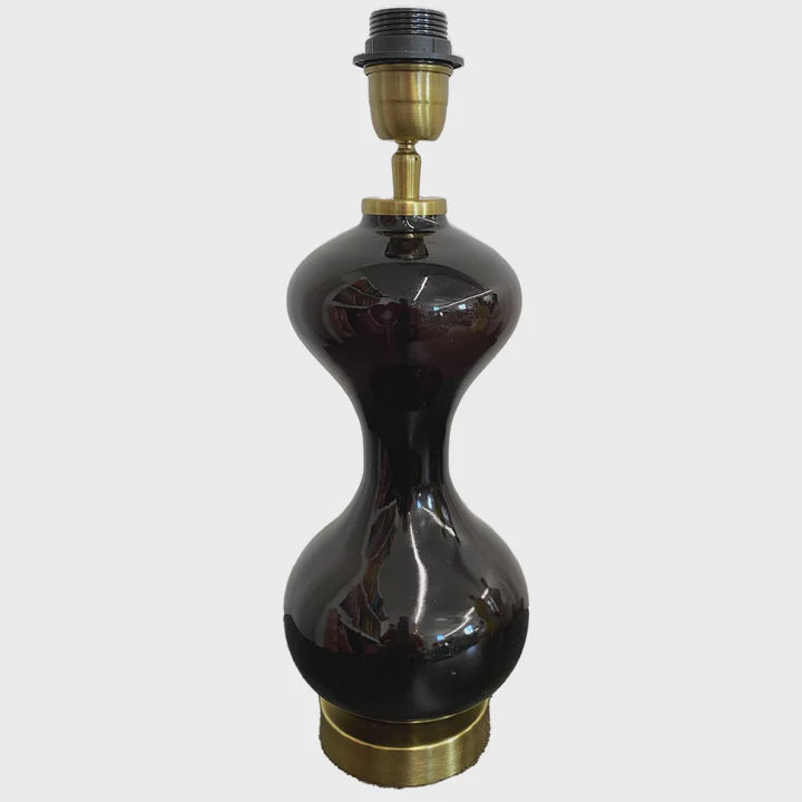 Glass Lamp Base Hourglass - Chocolate