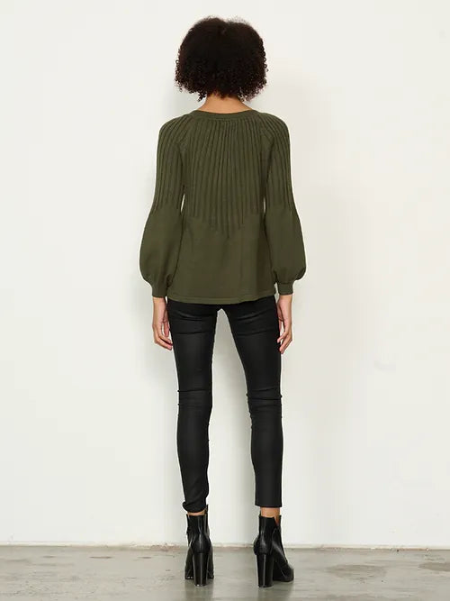 Top Half Rib Knit - Olive