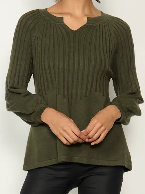 Top Half Rib Knit - Olive