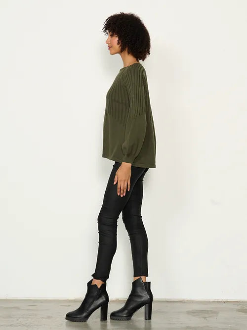 Top Half Rib Knit - Olive