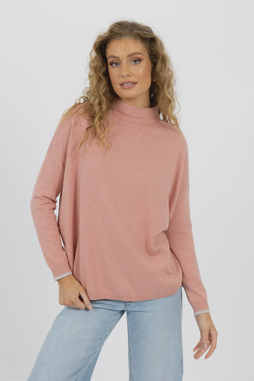 Heidi Knit Top - Rose/Soft Marle