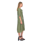 Linen Charlotte Romance Dress - Pine