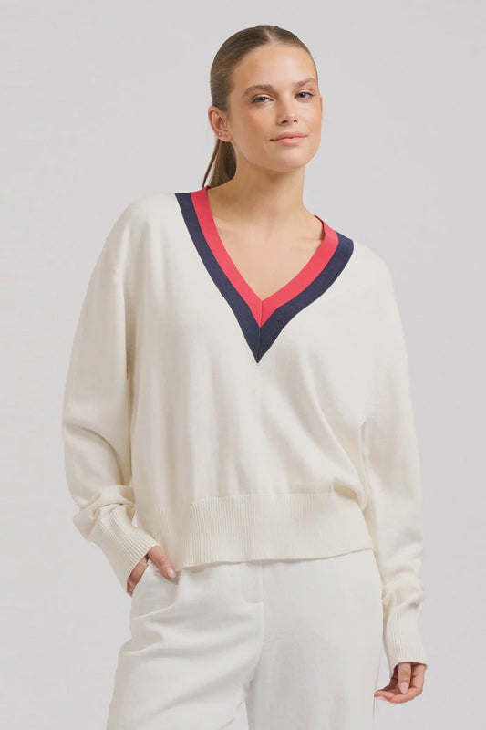 Links Sweater - Club White/Navy/Red