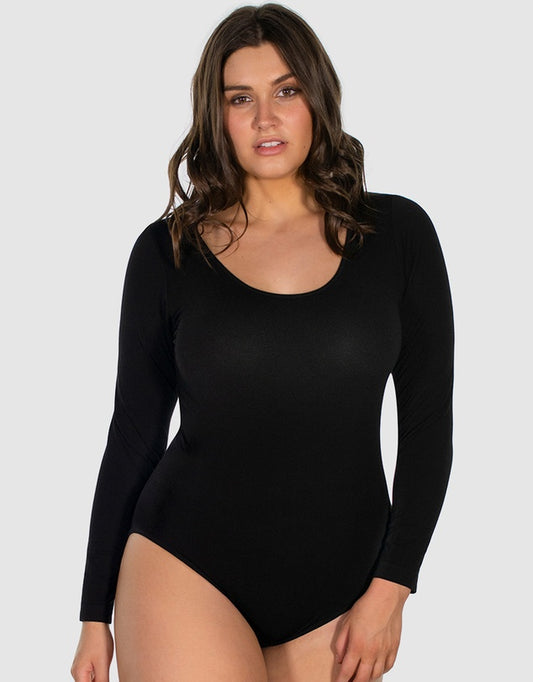 Long Sleeve Bamboo Bodysuit - Black