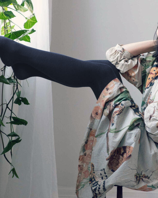 Luxe Merino Wool Tights - Navy