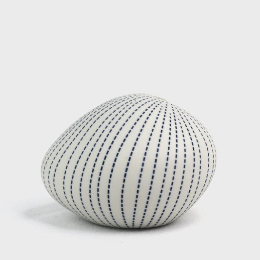 Medium Pebble Pinstripe Vase - Ink