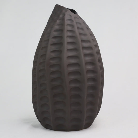 Medium Pod Vase - Charcoal Ripple