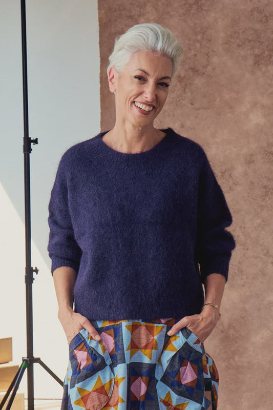 Aspen Knit Sweater - Navy