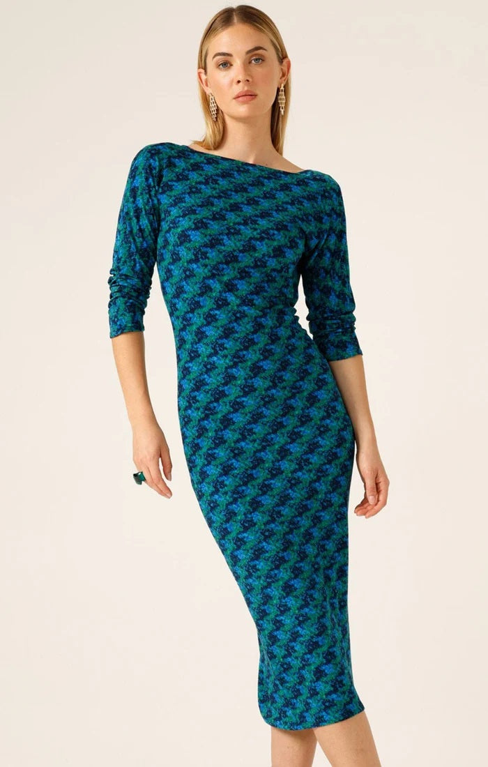 Neptune Cowl Reversible Dress - Blue/Green