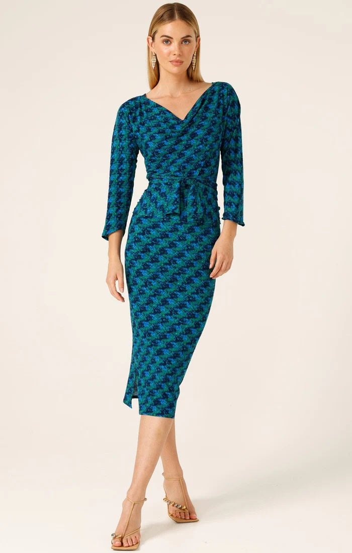 Neptune Cowl Reversible Dress - Blue/Green