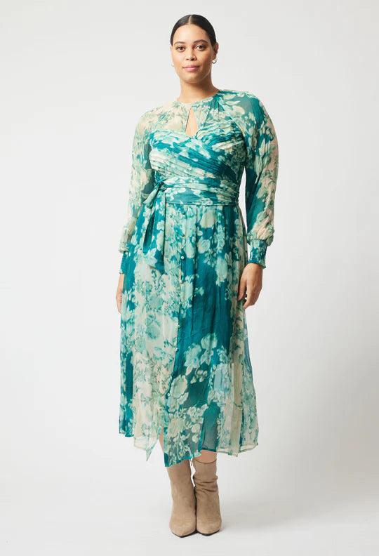 Pavillion Chiffon Maxi Dress - Jade Floral