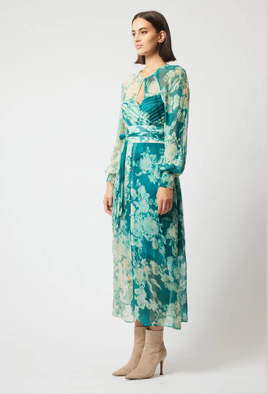 Pavillion Chiffon Maxi Dress - Jade Floral