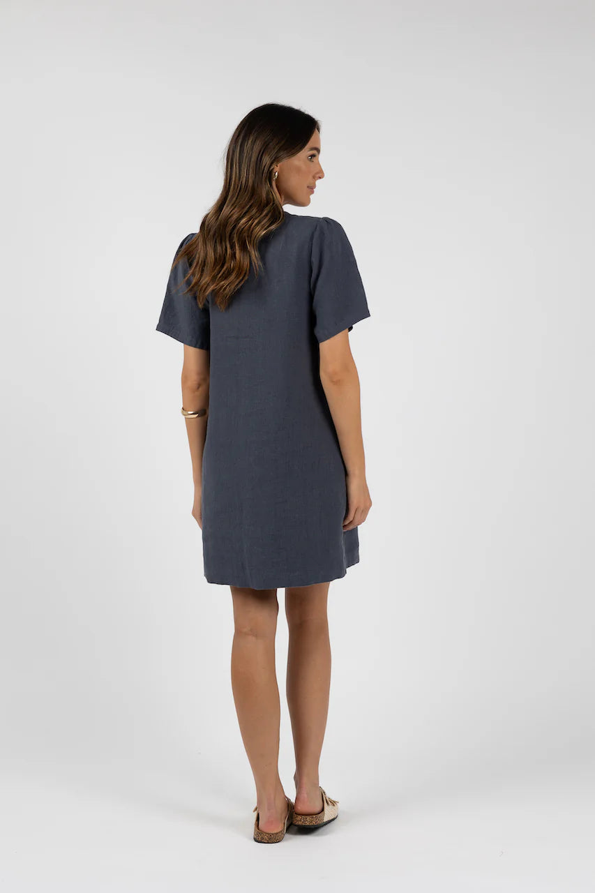 Savina Shift Dress - Steel