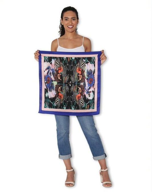 Silk Square Scarf - When I Ride My Zebra