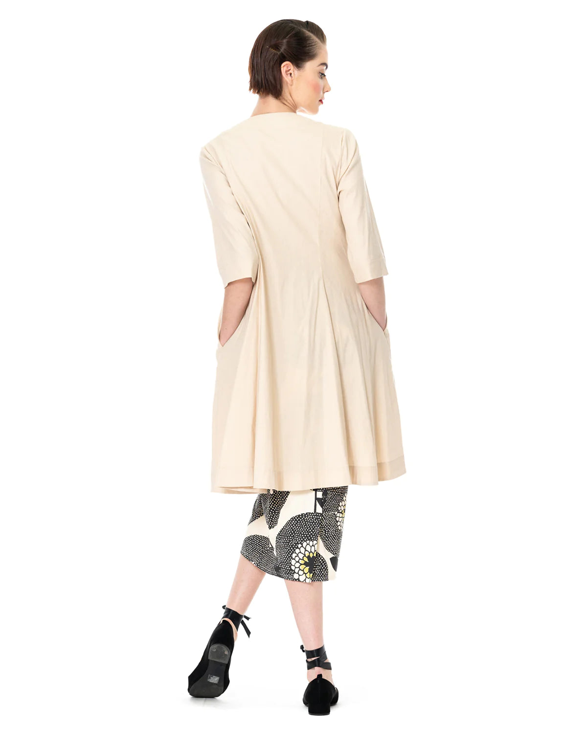 Stretch Linen Giselle Coat - Stone